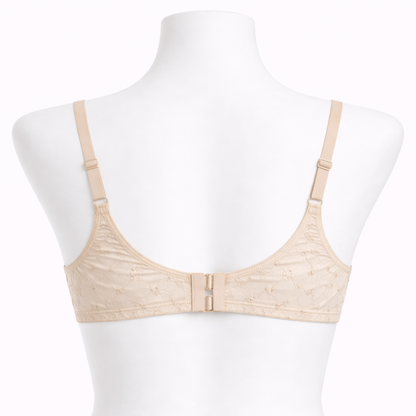Embroidered Wireless Cotton Bra – Soft Everyday Comfort