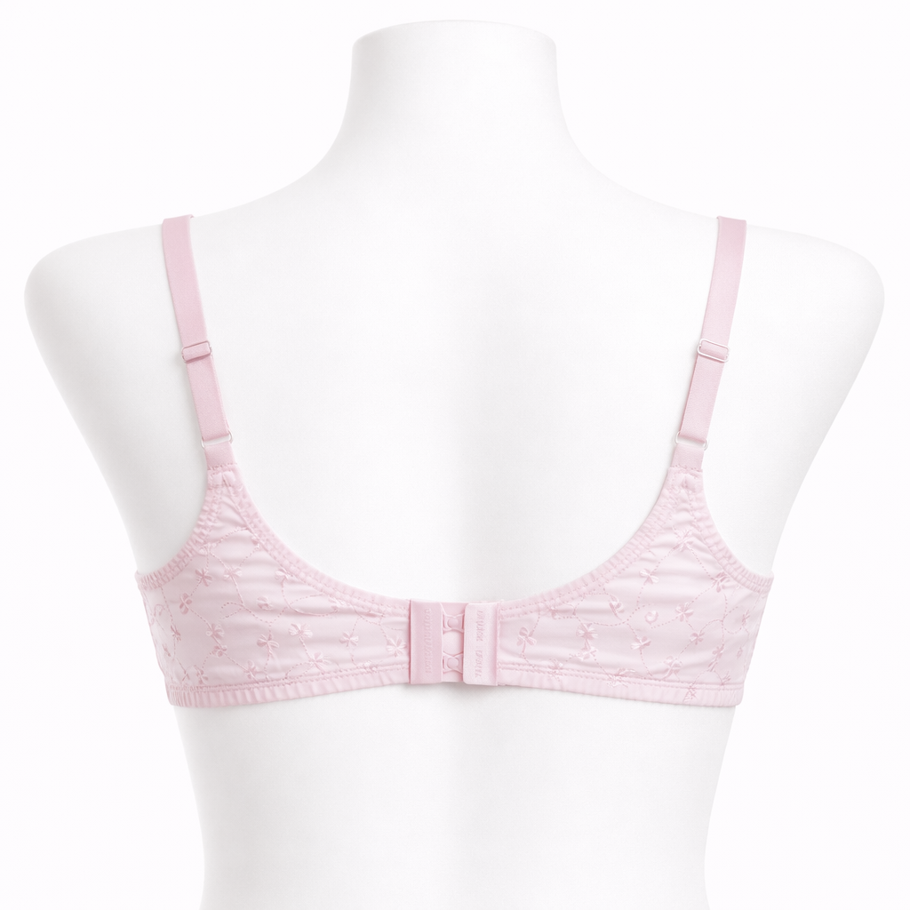 Embroidered Wireless Cotton Bra – Soft Everyday Comfort