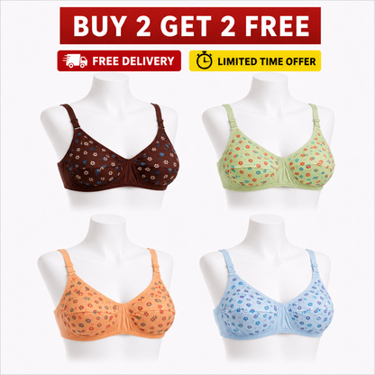 Pack of 4 Soft Jersey Bras | Buy 2 Get 2 FREE!!