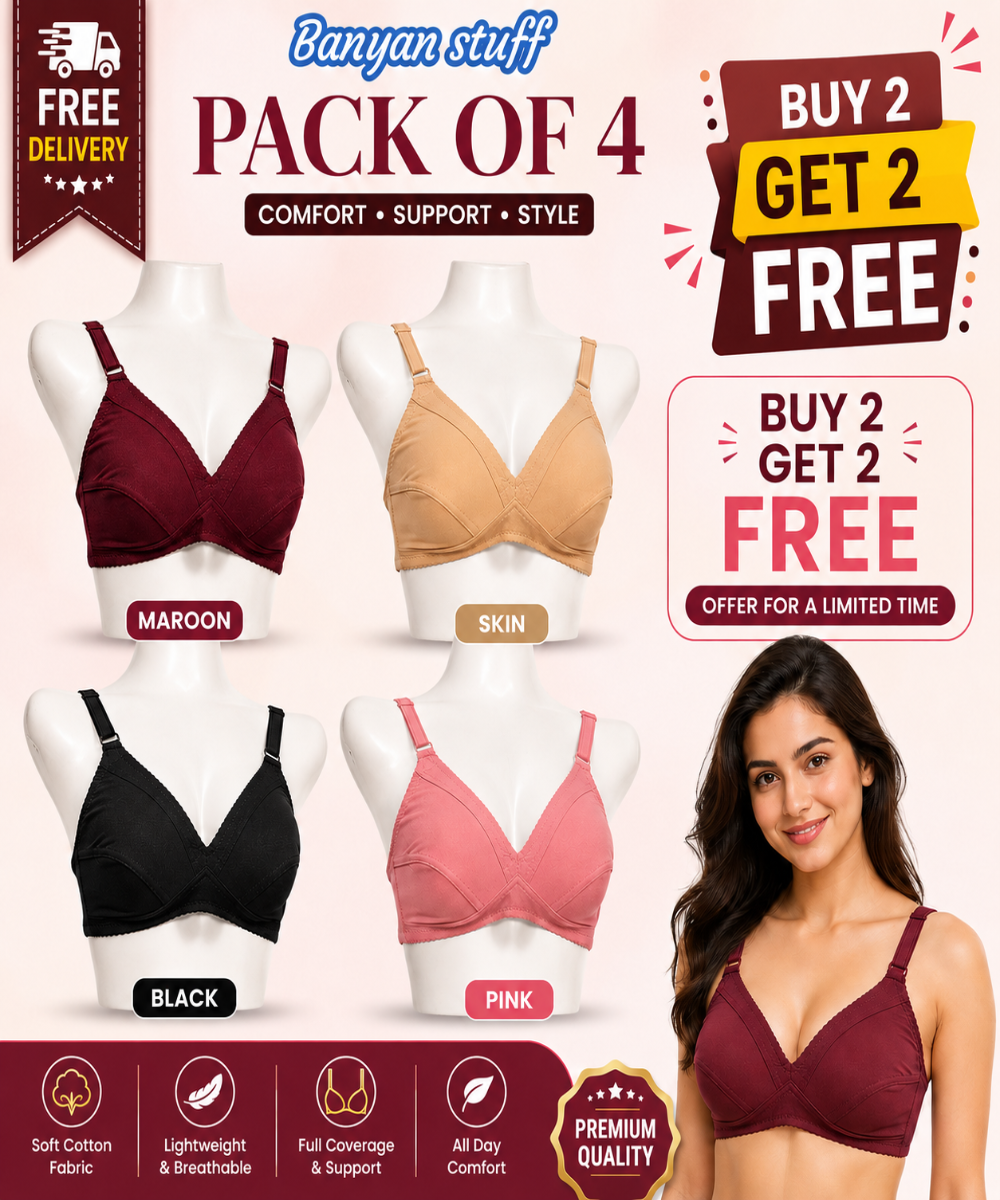 Banyan Stuff Pack of 4 Bras – Buy 2 Get 2 Free