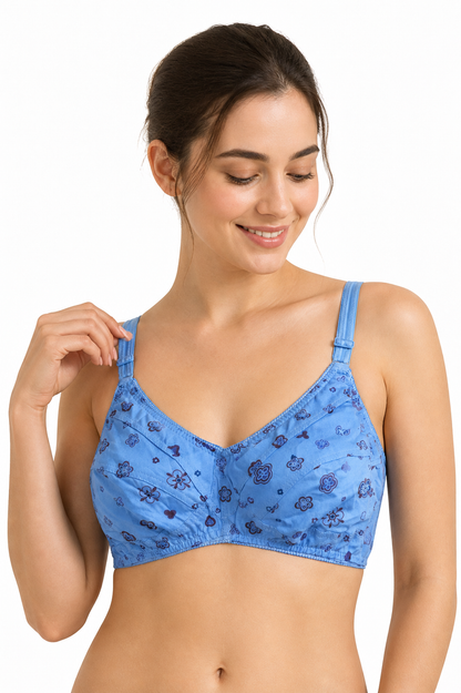 Pack of 4 Soft Banyan Printed Bras