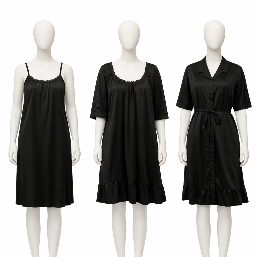 Women’s Satin Nighty & Robe Set – Soft Sleepwear