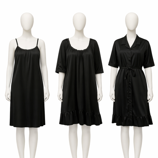 Women’s Satin Nighty & Robe Set – Soft Sleepwear
